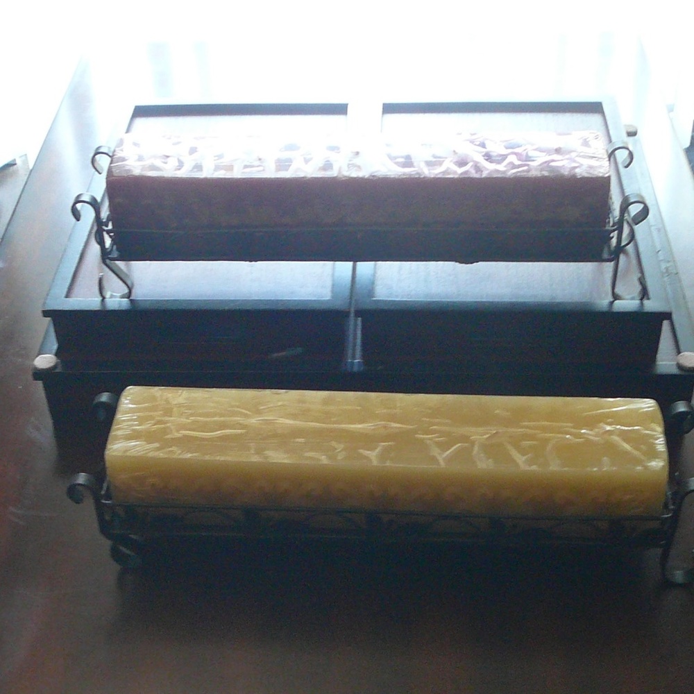 5 burner Brick Candle on iron holder two piece set